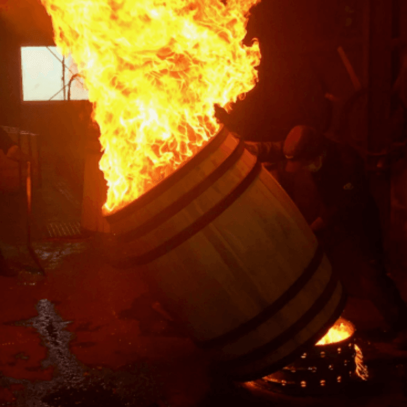 Thermal treatment of Scotch cask