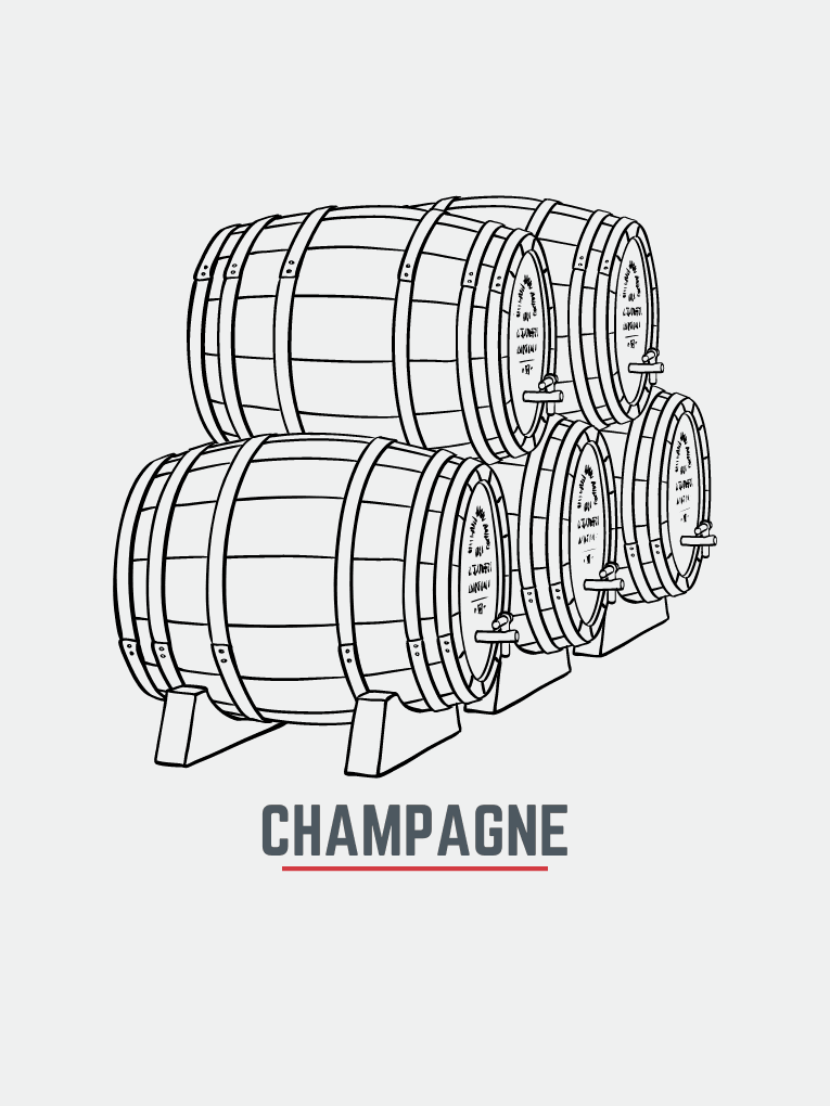 Graphic of 5 ex champagne casks