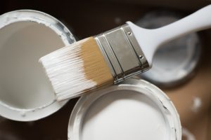 Paintbrush and paint bucket