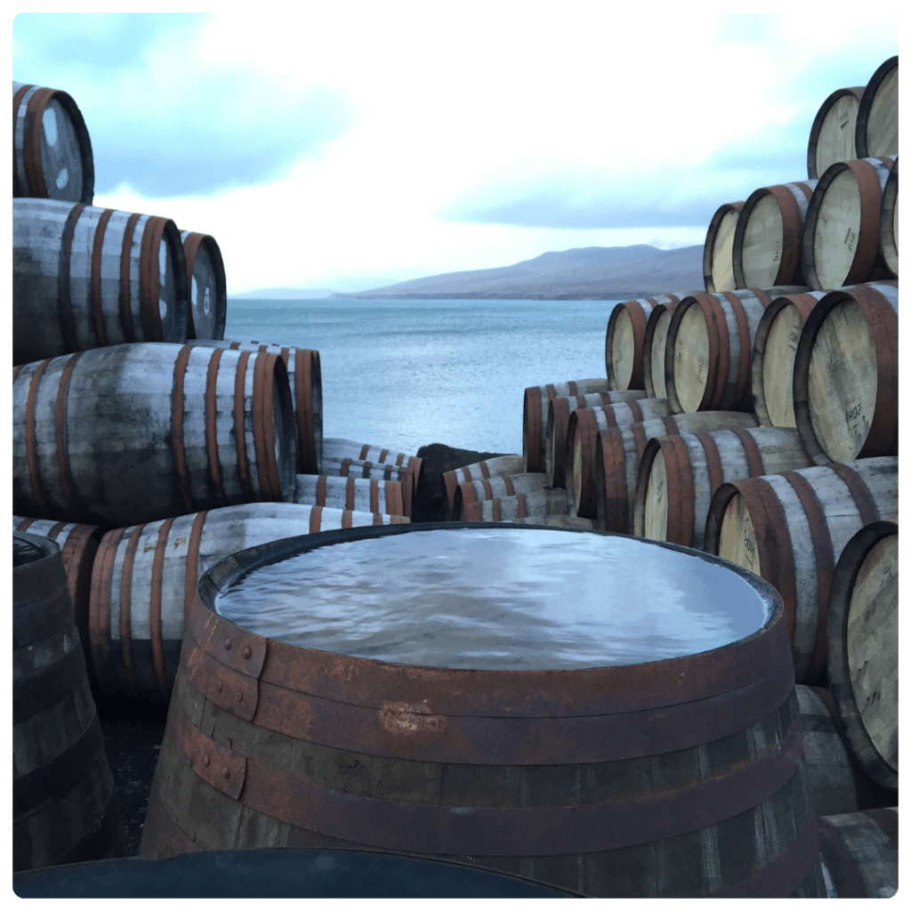 Scotch whisky being cask aged in Scotland