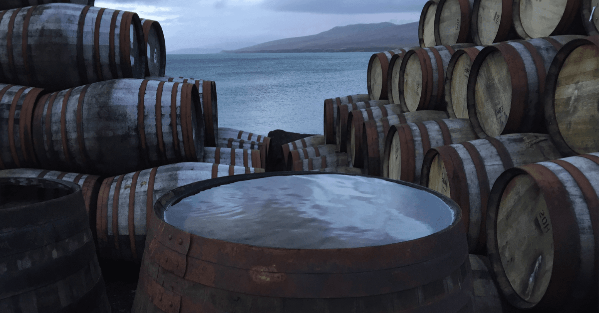 Bulk Scotch whisky ageing in casks
