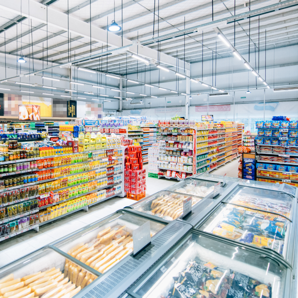Interior of supermarket
