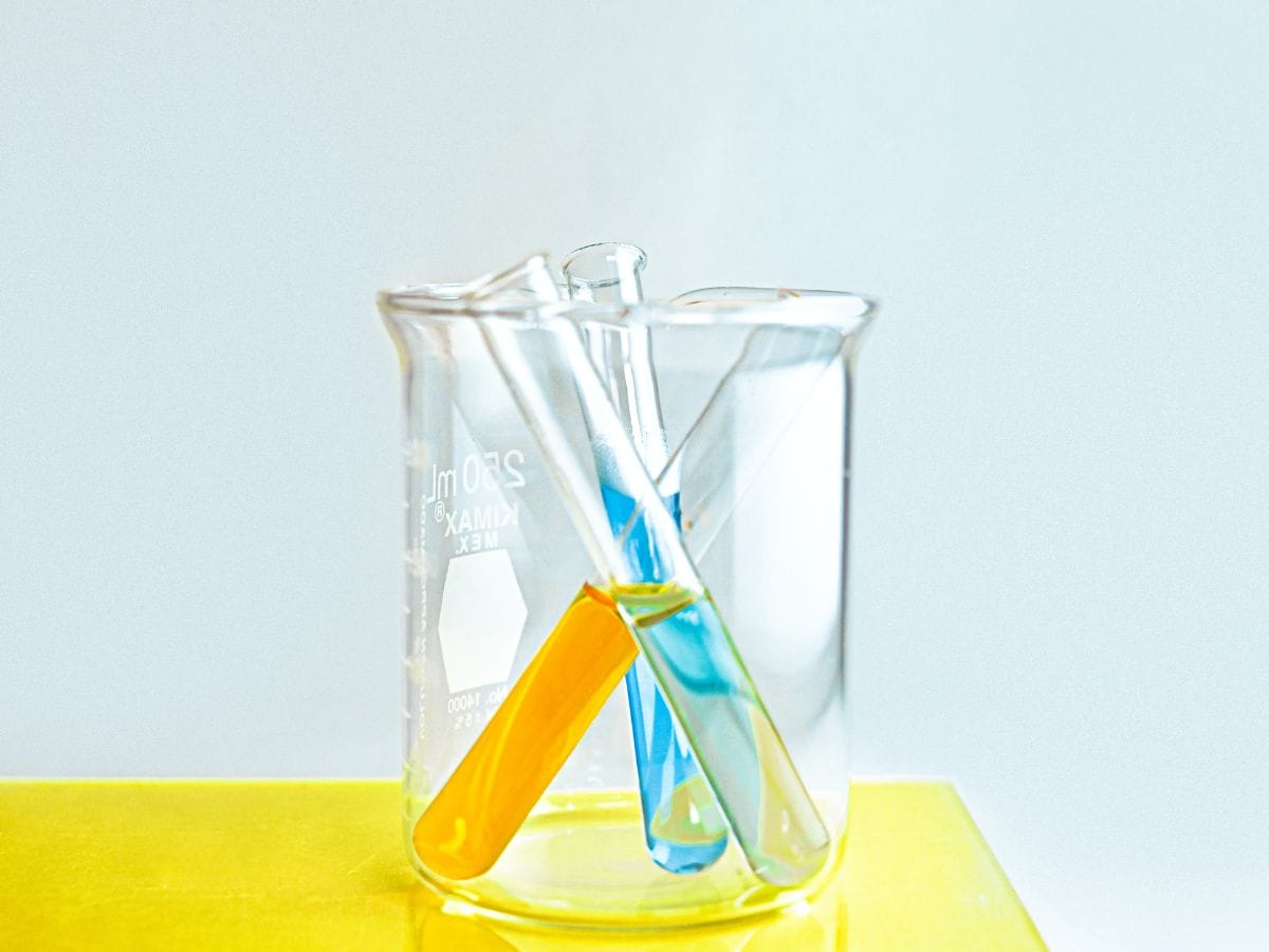 Beaker with test tubes inside