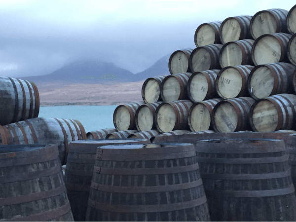 Whisky casks ageing in Scotland
